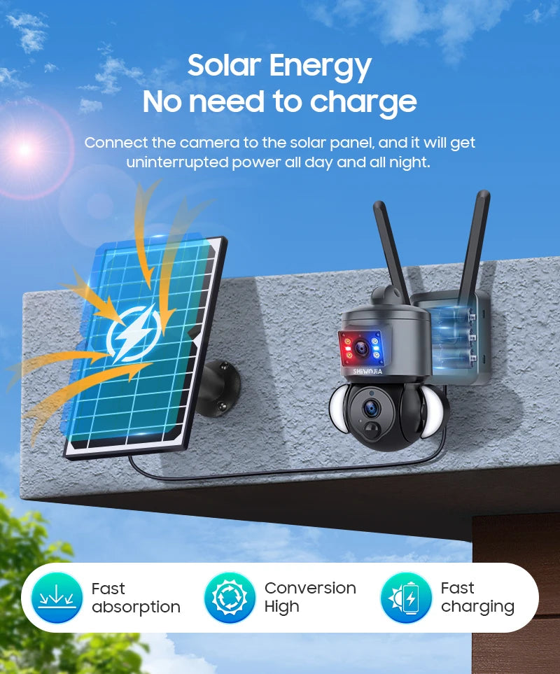 SHIWOJIA 4K 8MP Solar Camera