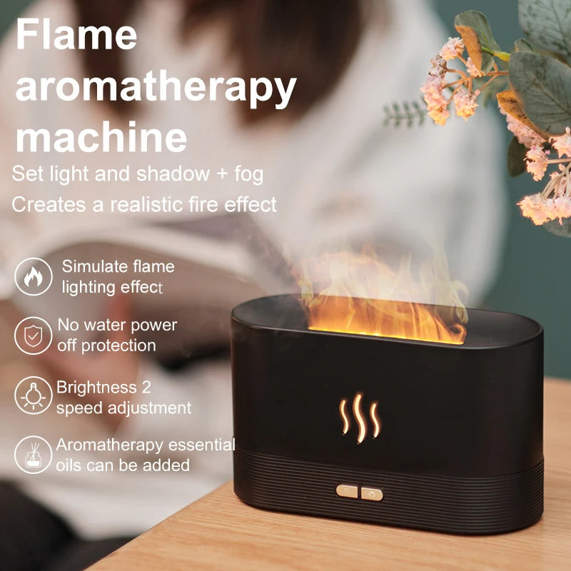 Simulation Flame LED Night Light Humidifier