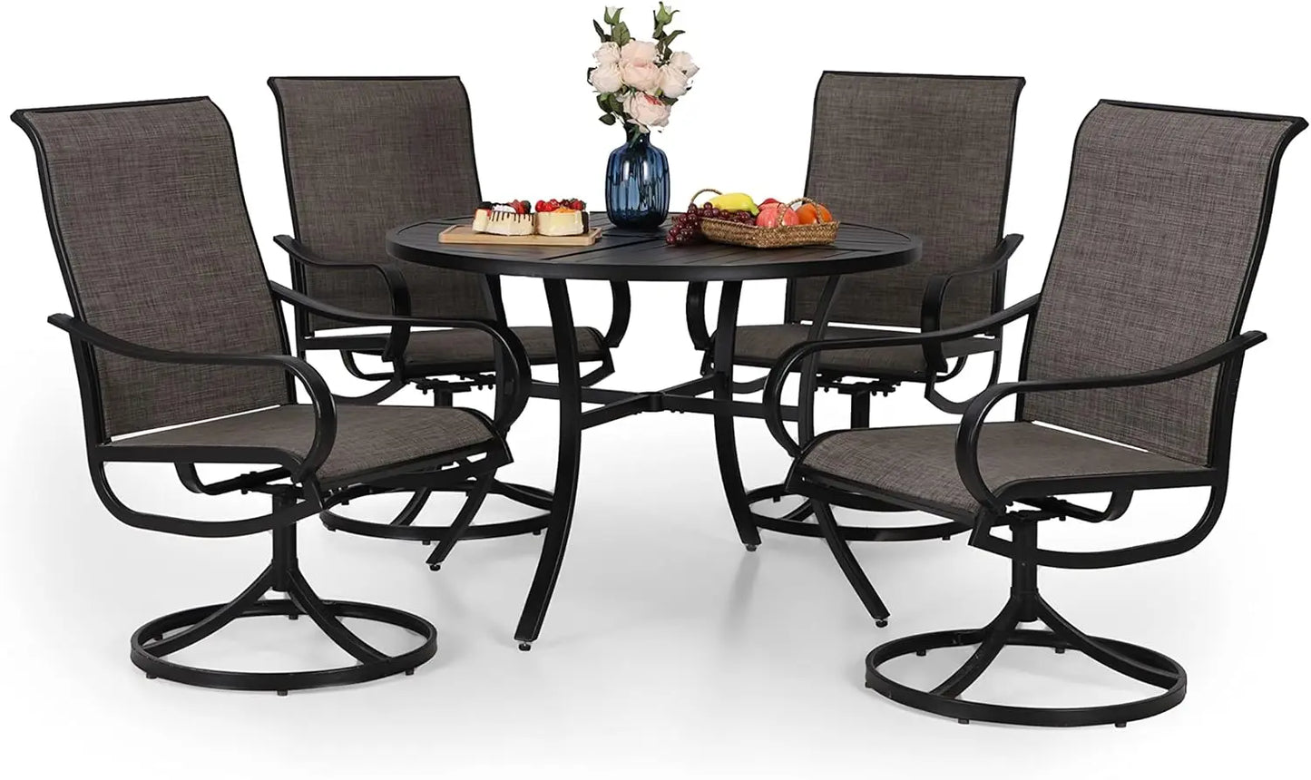 Breathable Textilene Swivel Patio Chairs