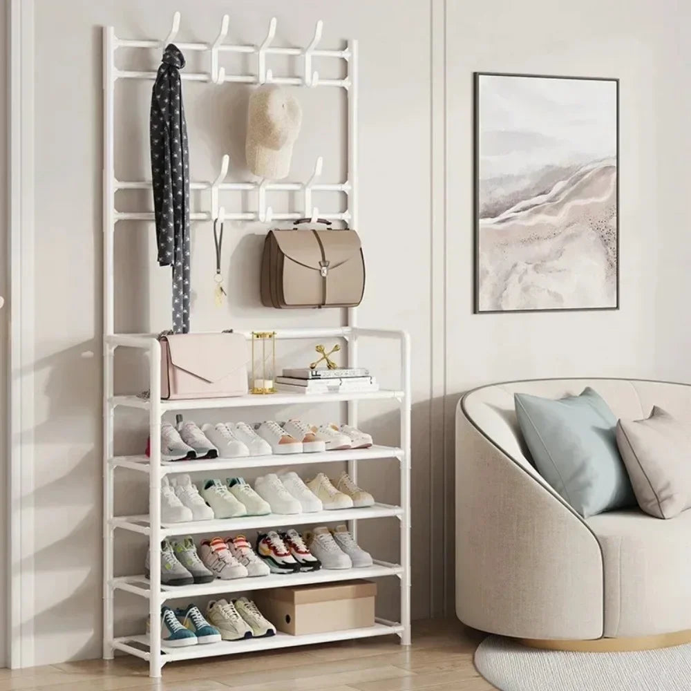 Multi-Layer Shoe Rack With Hat Hangers