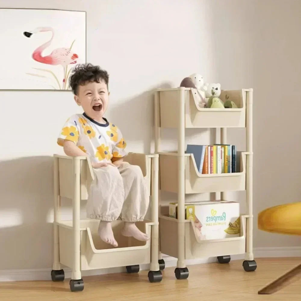 Trolley Bookshelf Kitchen Storage Rack