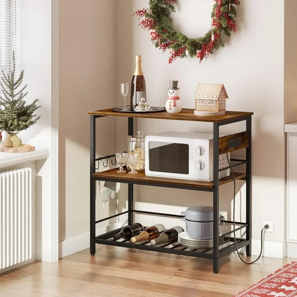 Kitchen island with storage space with power socket