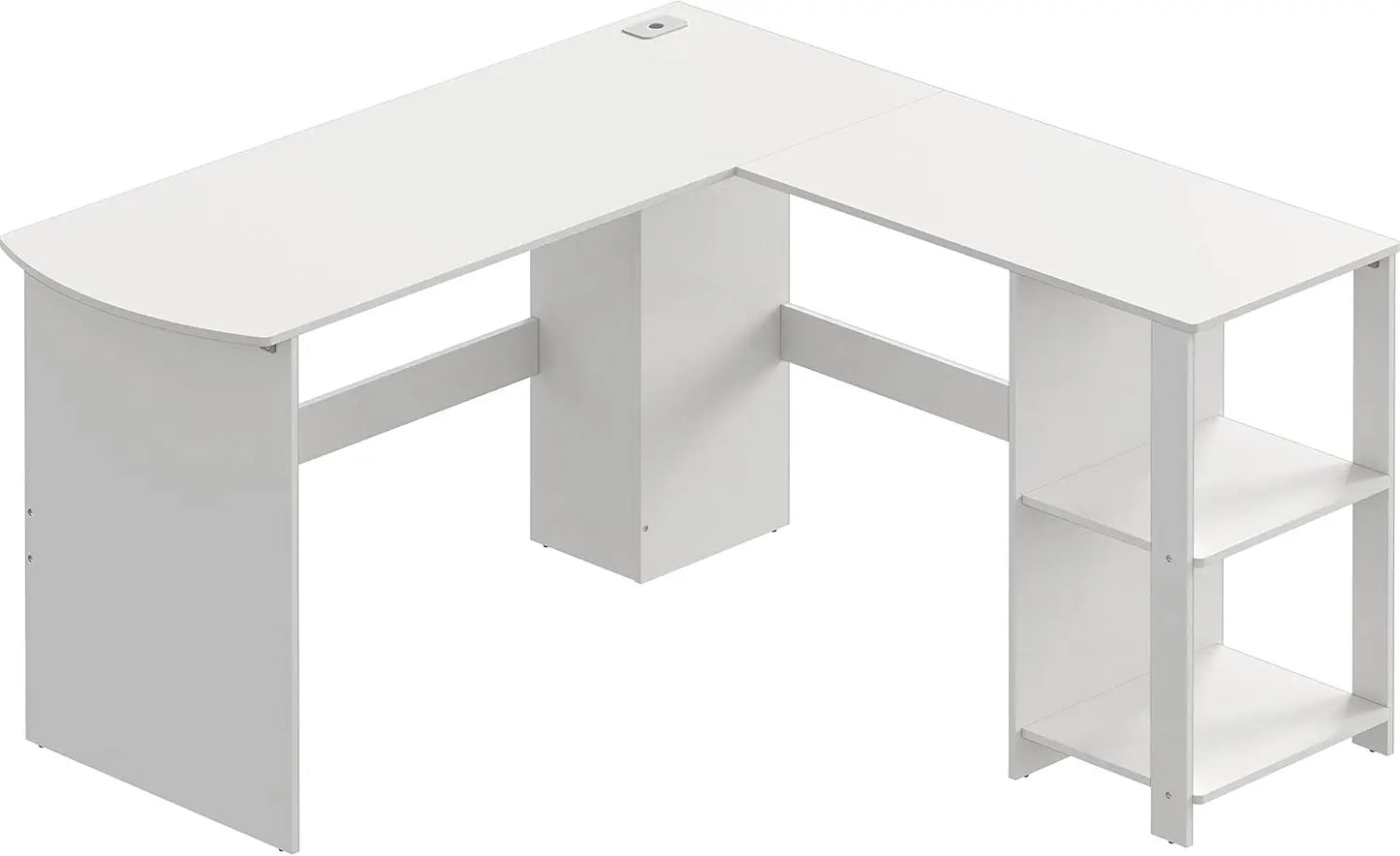 L-Shaped Home Office Wood Corner Desk, White