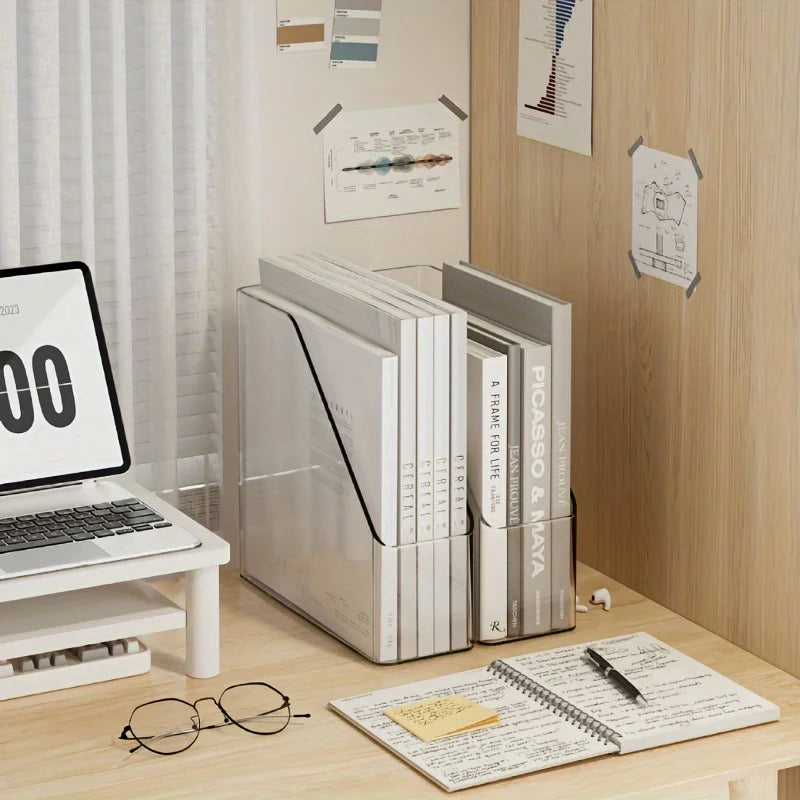 Transparent dormitory desk Stationery book storage rack