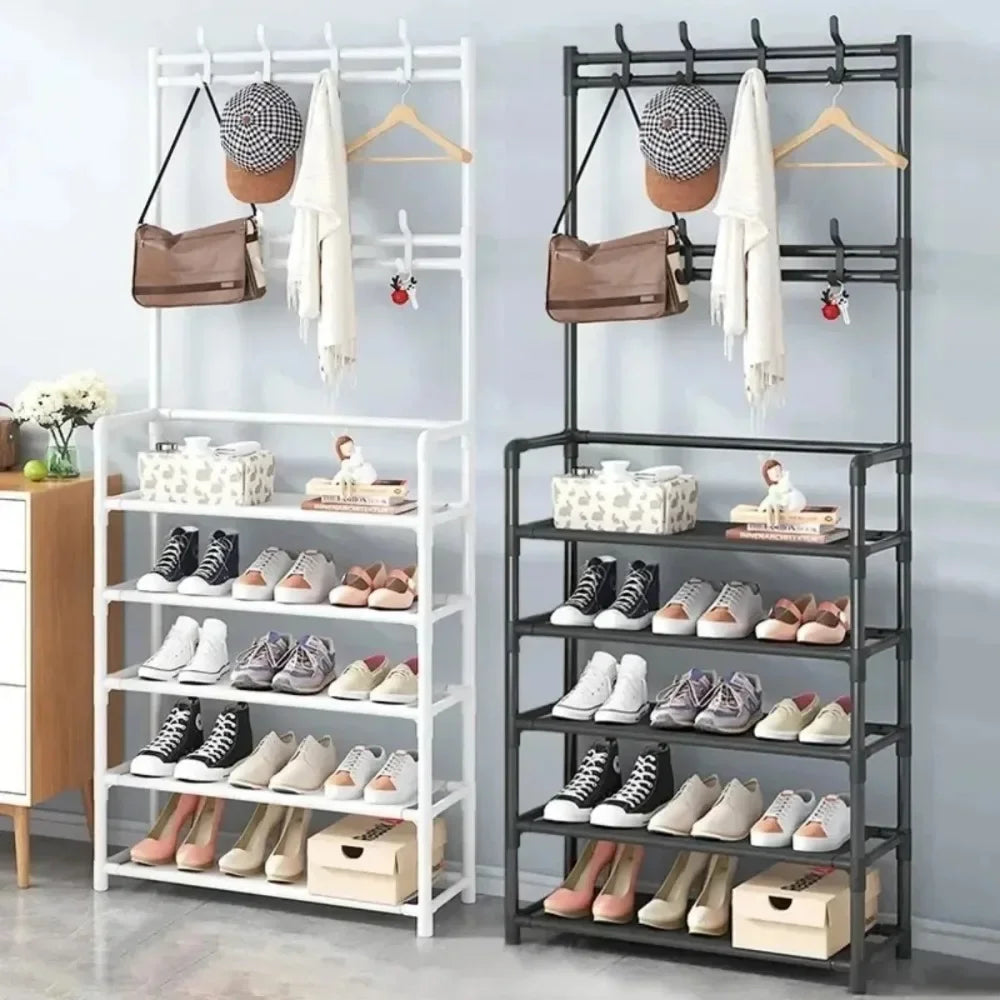 Multi-Layer Shoe Rack With Hat Hangers