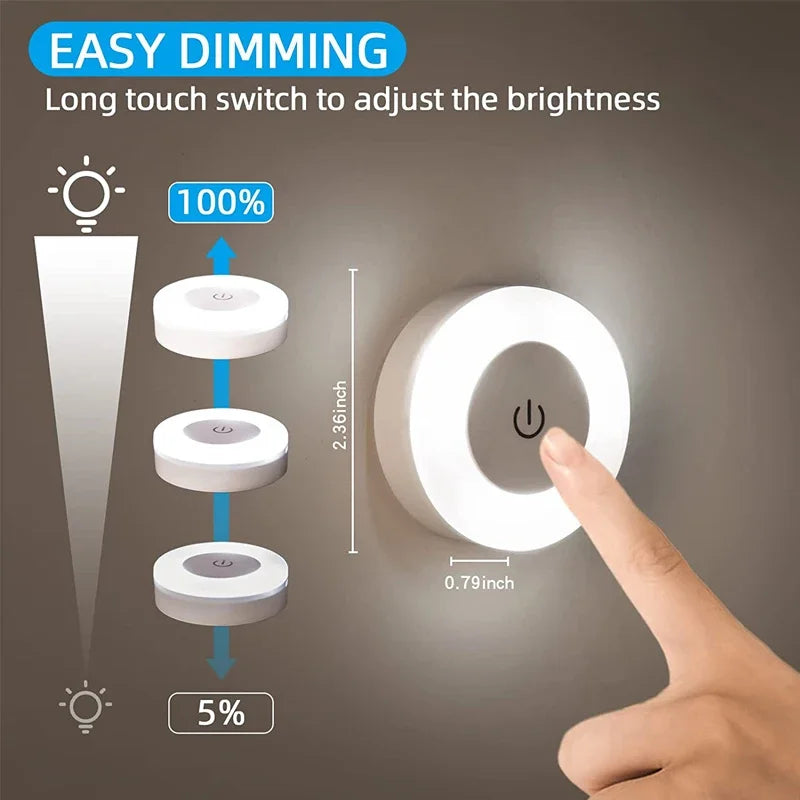 Rechargeable Magnetic Base Round Wall Light Lamp