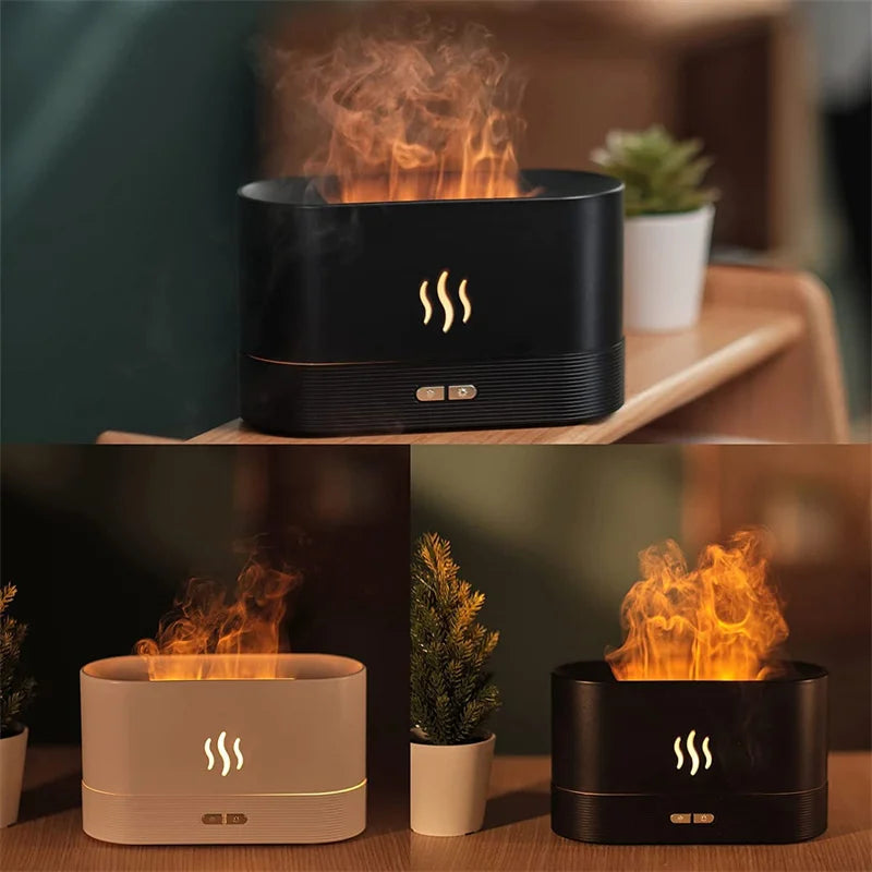 Simulation Flame LED Night Light Humidifier