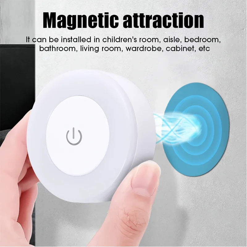 Rechargeable Magnetic Base Round Wall Light Lamp