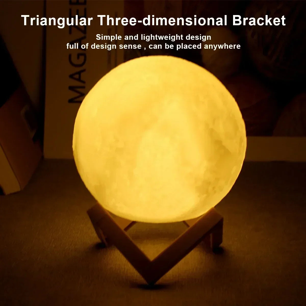 Battery Powered With Stand Starry Moon Lamp