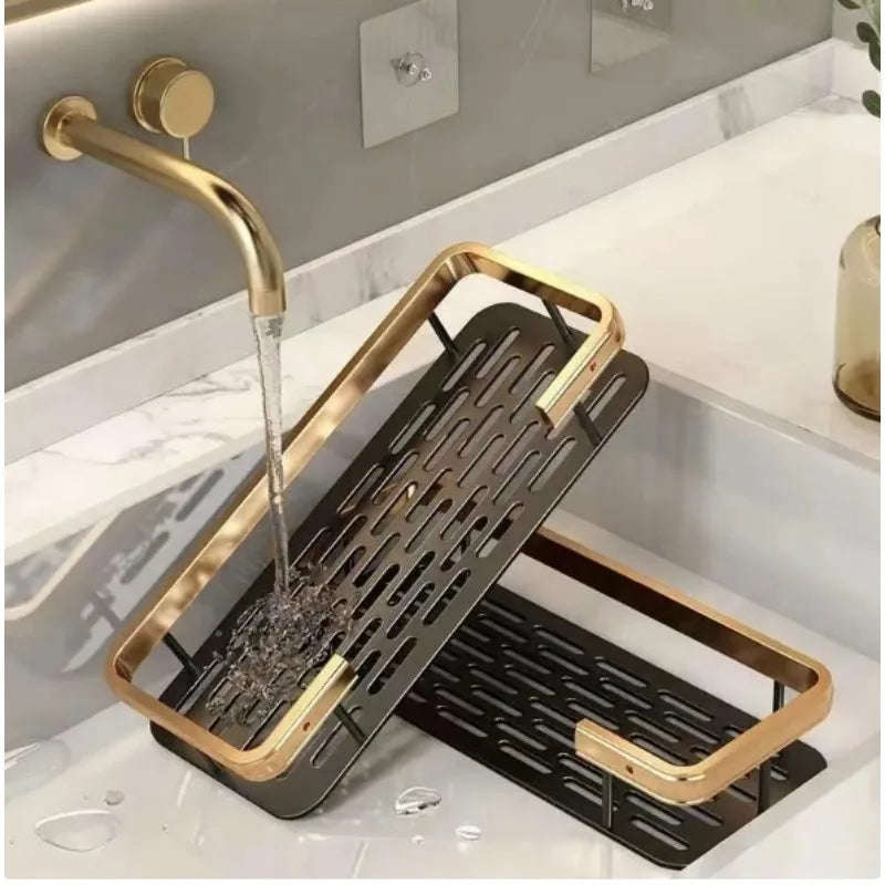 Perforation-free Square Basket Washstand Shelf