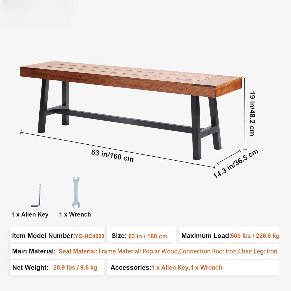 Outdoor Wood Bench Metal Leg