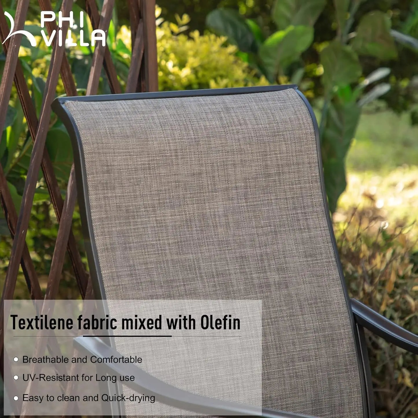 Breathable Textilene Swivel Patio Chairs