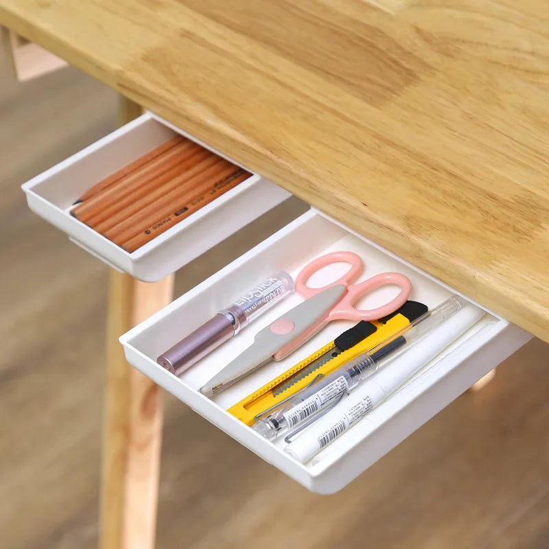 Under Desk Self Stick Pencil Tray