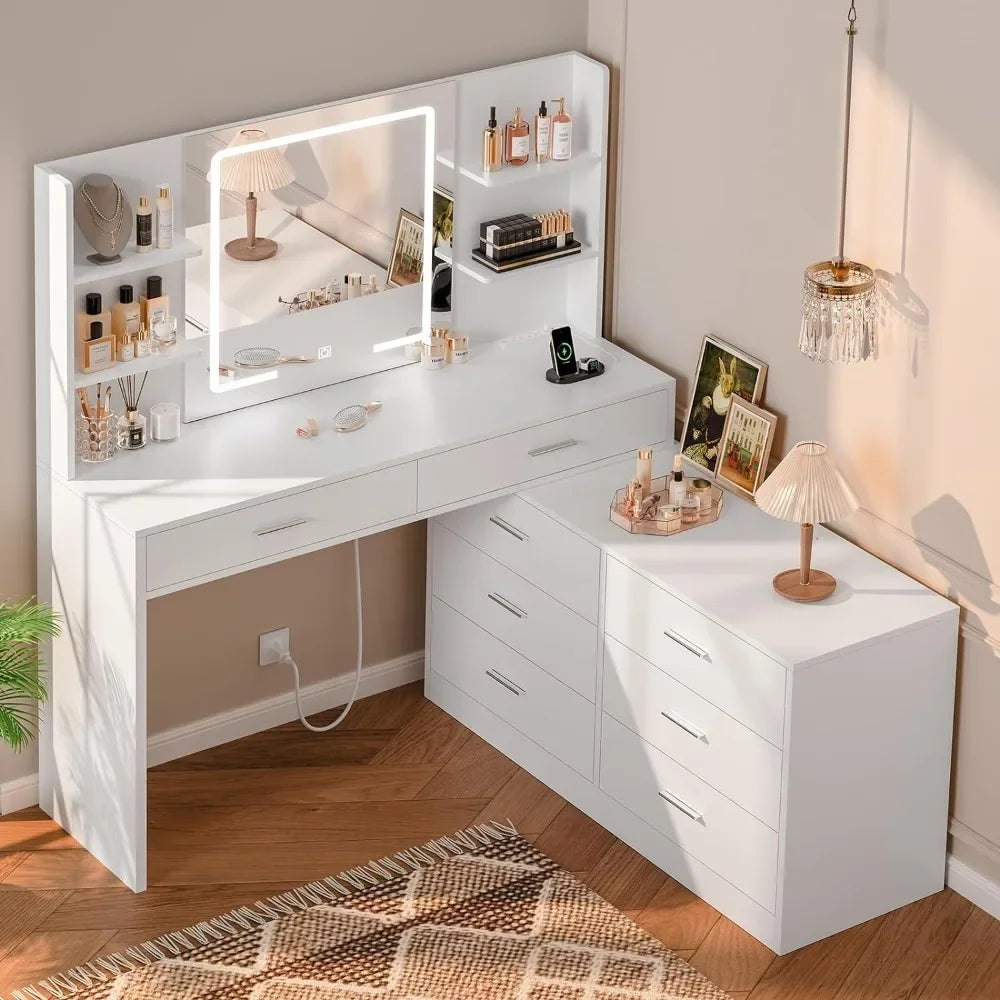 Modern Corner Makeup Vanity Table