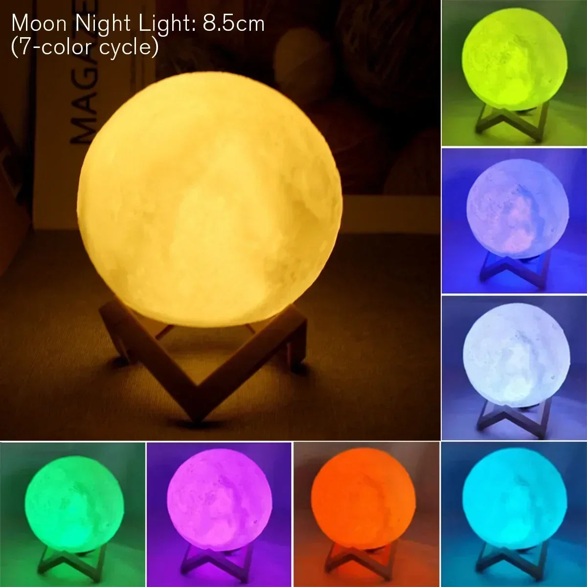 Battery Powered With Stand Starry Moon Lamp