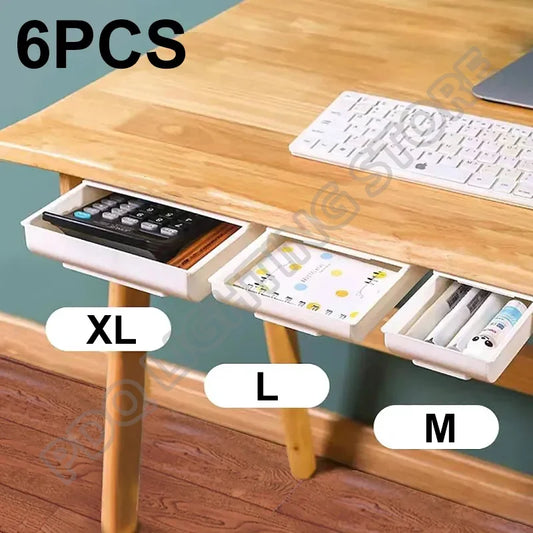 Under Desk Self Stick Pencil Tray