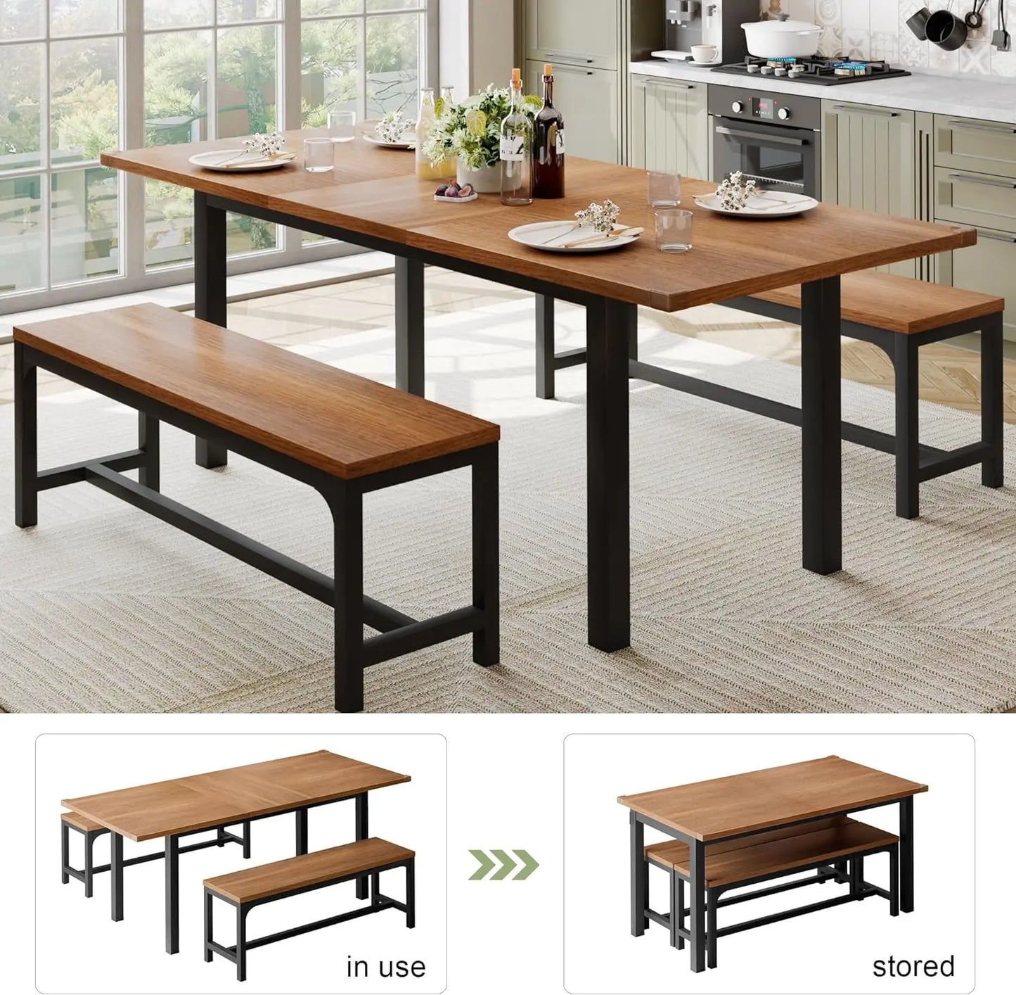 Feonase Extendable 63" Dining Table Set