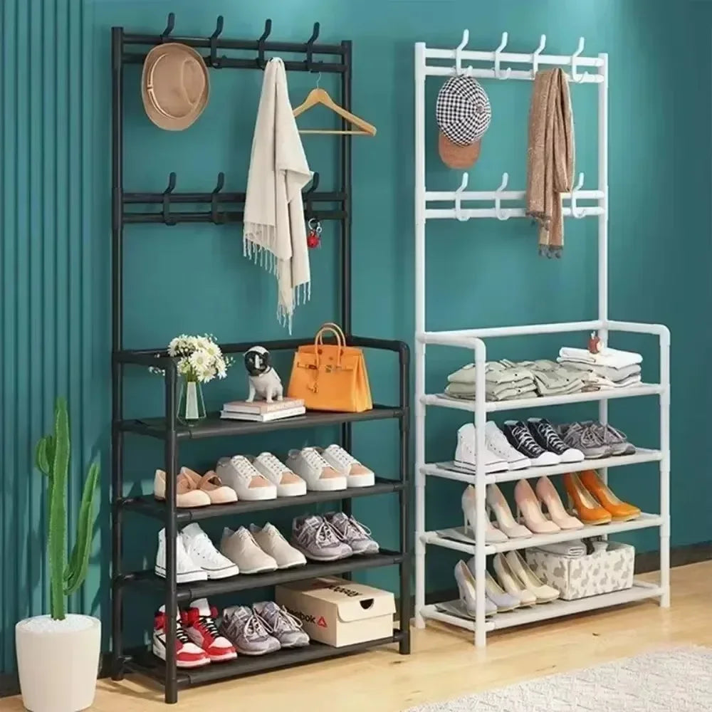 Multi-Layer Shoe Rack With Hat Hangers