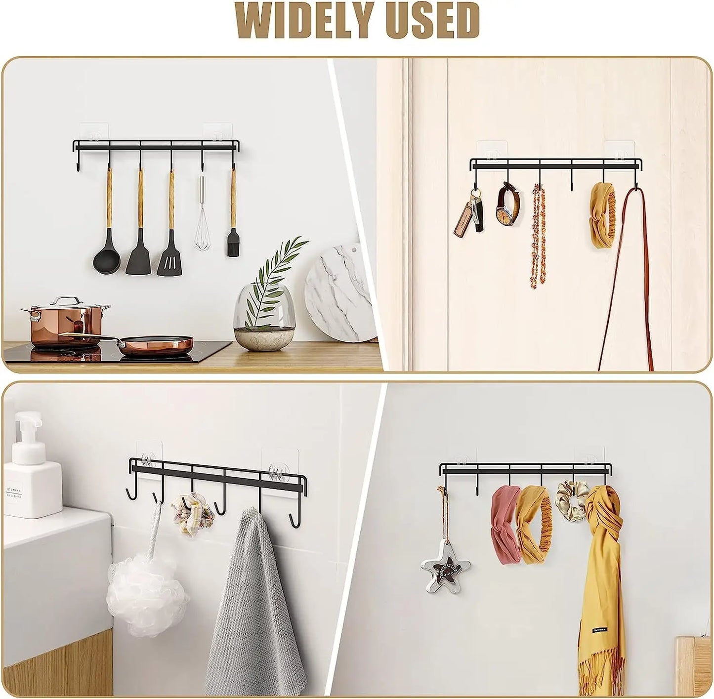 Kitchen Utensil Rack Storage Wall Hooks