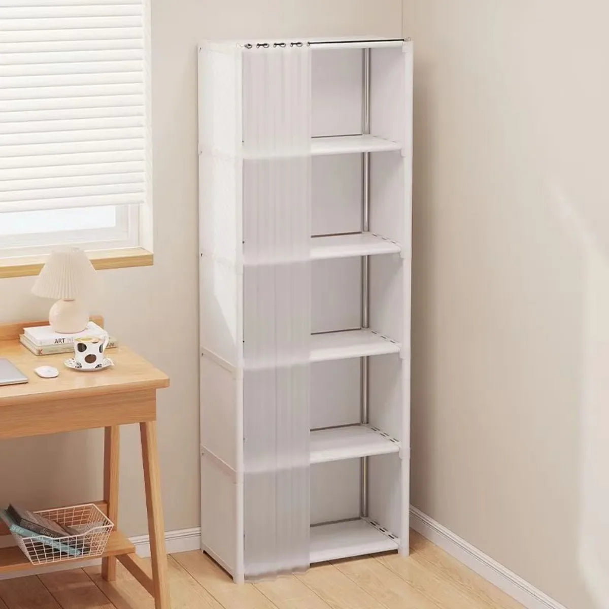 Dustproof Wardrobe Partition Bookshelf