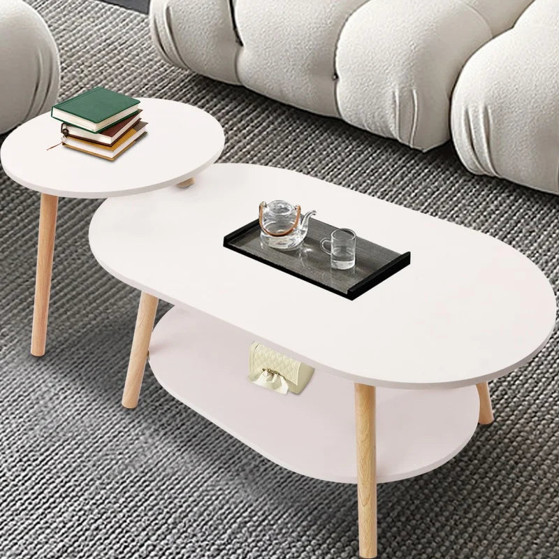 Coffee Table MDF Solid White Tea Table